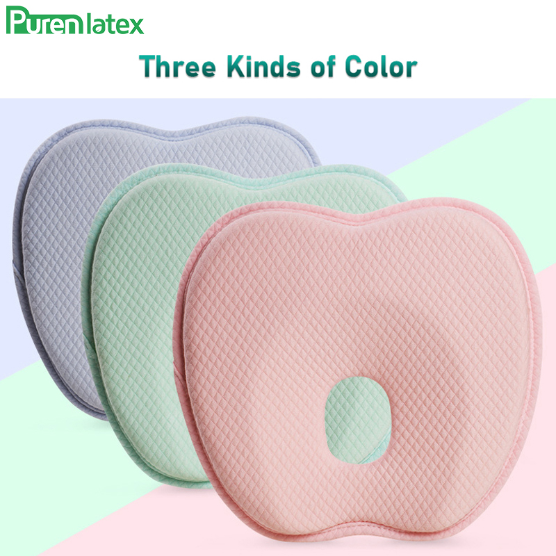 Purenlatex Newborn Baby Head Shaping Pillow 0-12 Months Memory Foam Preventing Flat Head Syndrome(Plagiocephaly) Neck Support