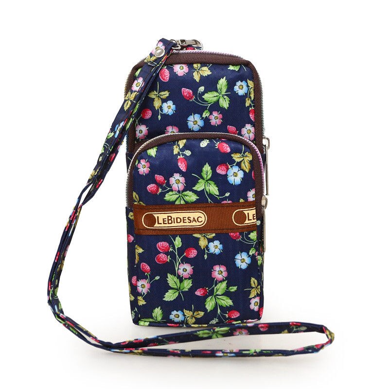 Dames nylon sport arm tas telefoon messenger polsbandje handtas portemonnee portemonnee bloem luipaard munt mobiele telefoonhoesje mobiele telefoonhoesje: 4