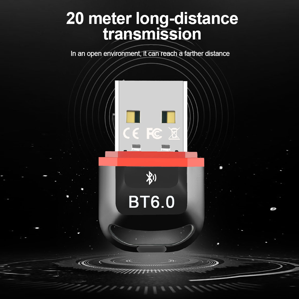 USB Bluetooth 6.0 Adapter Wireless Audio Transmitter Receiver USB Bluetooth Dongle For Laptop Mouse Keyboard Speaker Driver Free