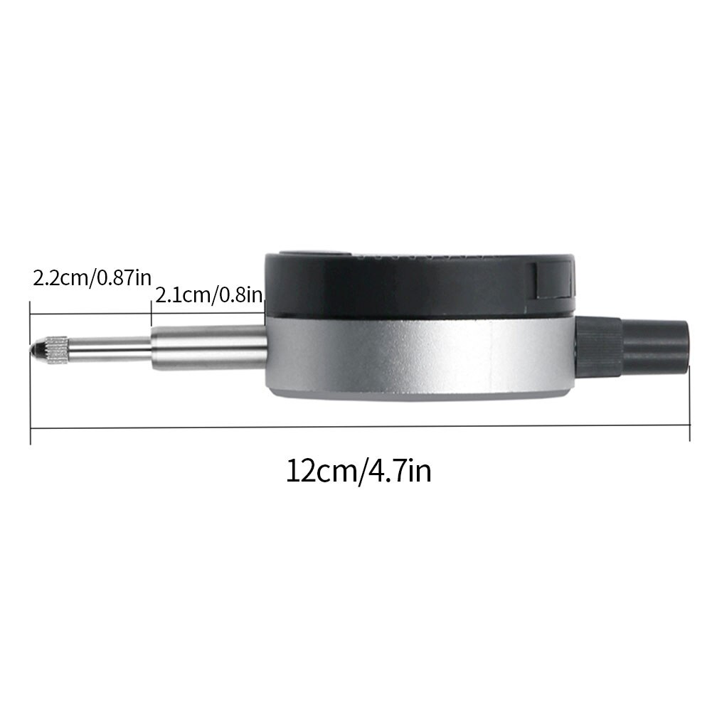 Digital Dial Indicator 0-12.7mm Electronic Gage Gauge Probe Tester Inch/Metric Precision Tool Black Clockwise Gage Gauge Tester