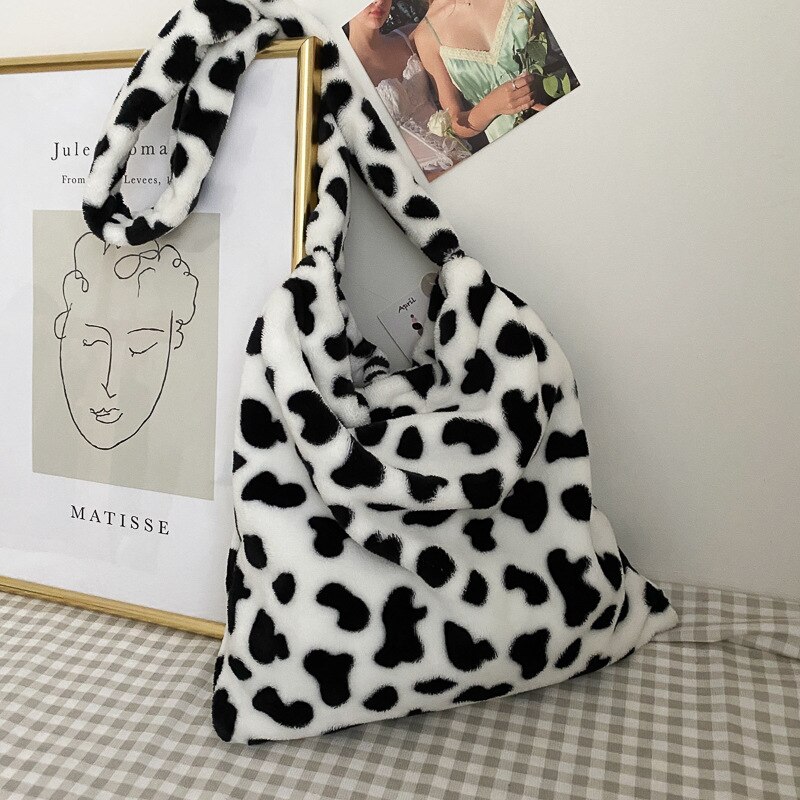 Elegante Kuh aufbringen Frauen Tote Handtaschen lässig Große Kapazität Damen Schulter Tasche Einfache Weibliche Bote Taschen