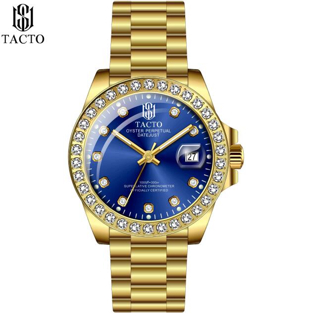 Holuns uhr herren uhren 316L stahl uhr diamanten Miyota quarz business männlichen armbanduhr kalender datum 50M wasserdichte: TACTO 40mm-14