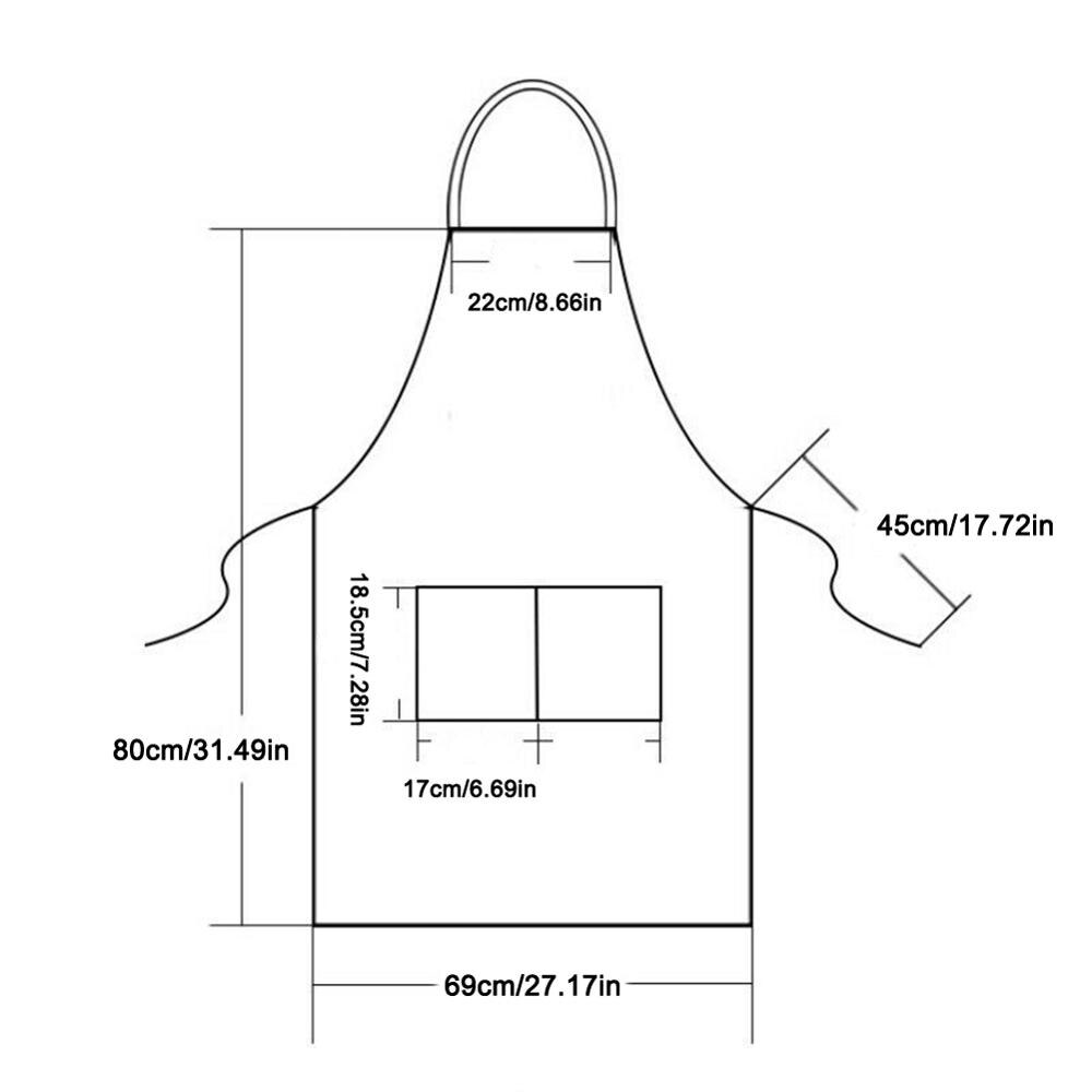 Chef 'S Waterdichte Antifouling Schort Met Twee Zakken Effen Kleur Keuken Koken Barbecue Schort, Maat Verstelbaar Schort Katoen