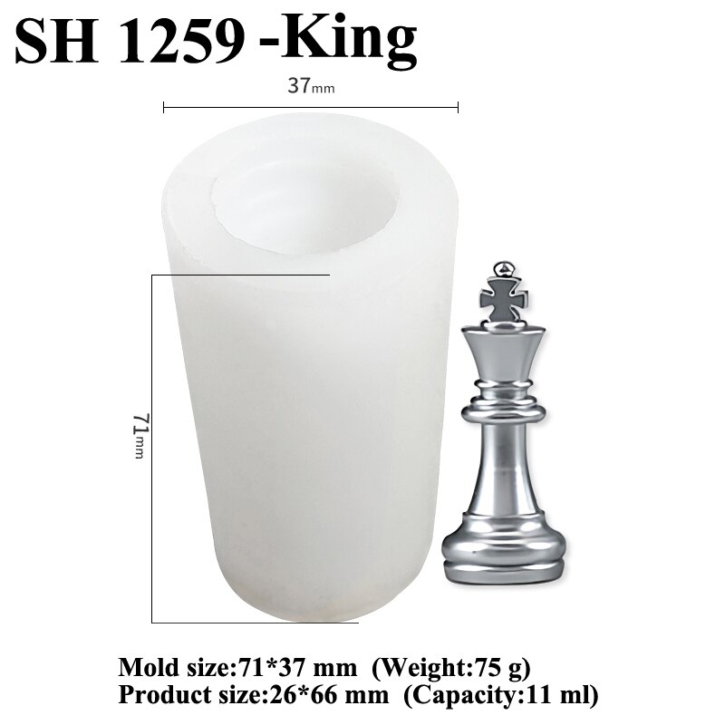 6 Types Silicone Cake Mold International Chess Fondant King Queen Bishop Knight Pawn Resin Mould Polymer Clay Pan Baking Tools: SH 1259