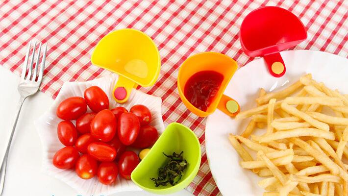 Dip clips køkken skål kit værktøj små retter krydderi klip til tomat sauce salt eddike sukker smag krydderier