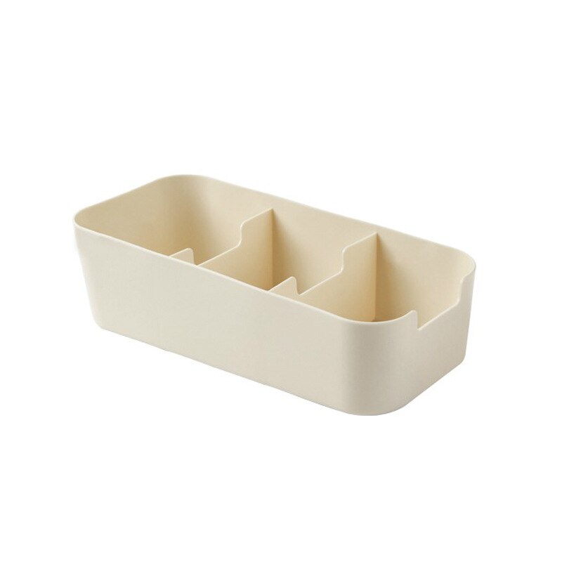 Organizador de almacenamiento de ropa interior, cajones de escritorio, cosméticos, cajas de maquillaje, organizadores de armario, cajas para sujetadores, calzoncillos, calcetines, corbatas, bufandas: 3 grids Beige