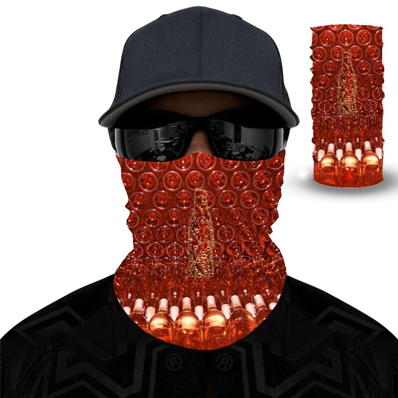 Print øl dag cool 3d sømløs ansigtsmaske motorcykel hovedbeklædning magisk tørklæde udendørs cykling fiskeri ski vandre bandanas: Mj236