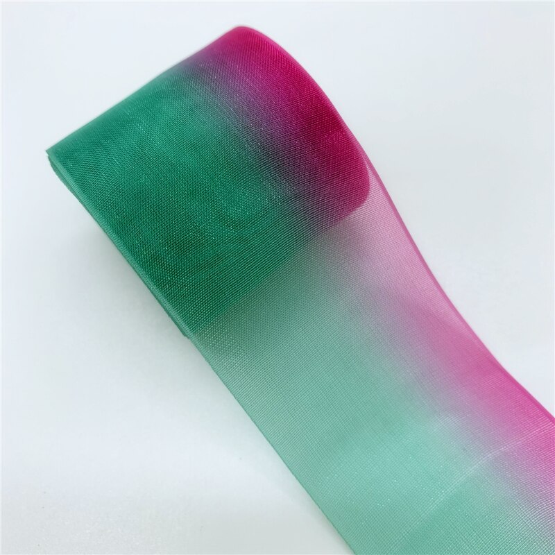 5 Yards/Lot 38mm Kerst Lint Organza Regenboog Lint Handgemaakte Boog Voor Bruiloft Kerst Decoratie DIY Wikkelen Ambachten: 02