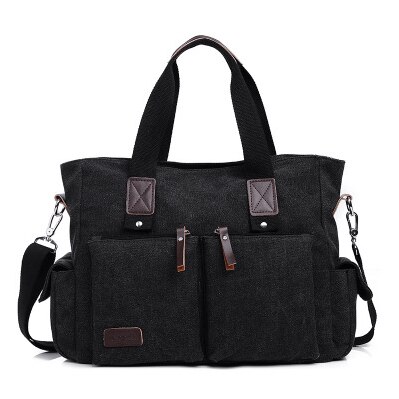 Herr väska, canvas vattentät laptop för laptop vintage väska portfölj cross body axelväska