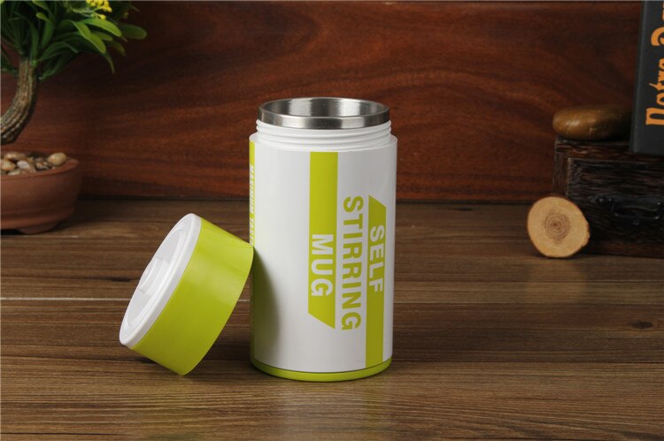 Tasse à remuer automatique à café | directe, forme de batterie créative, gobelets à lait, aimant remueur en acier inoxydable, électrique