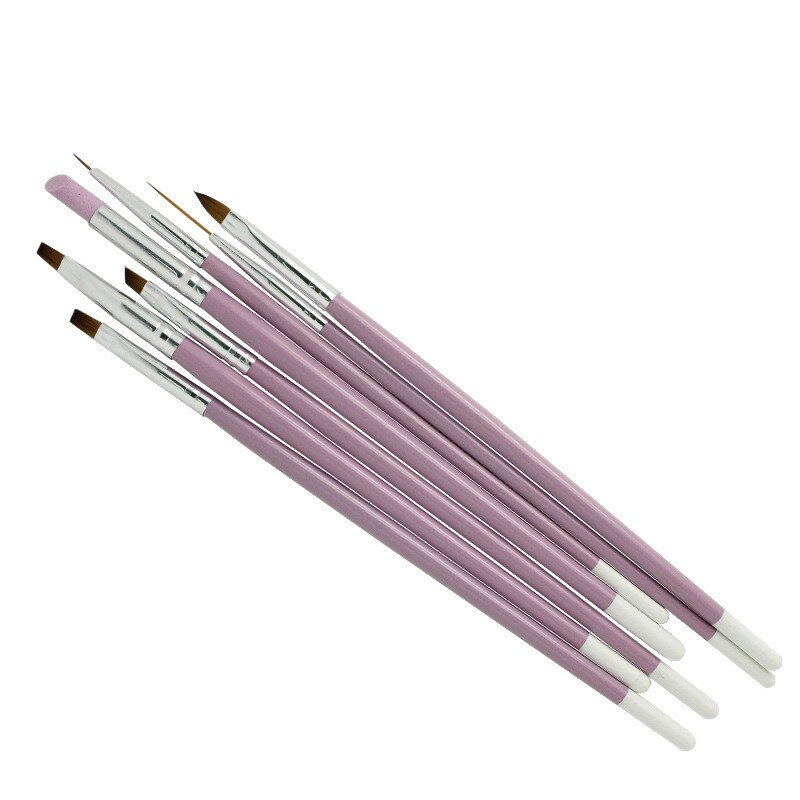 7Pcs Acrylic Liquid For Nail Acrylic Nail Art Pen Tips UV Builder Gel Painting Brush Manicure Set