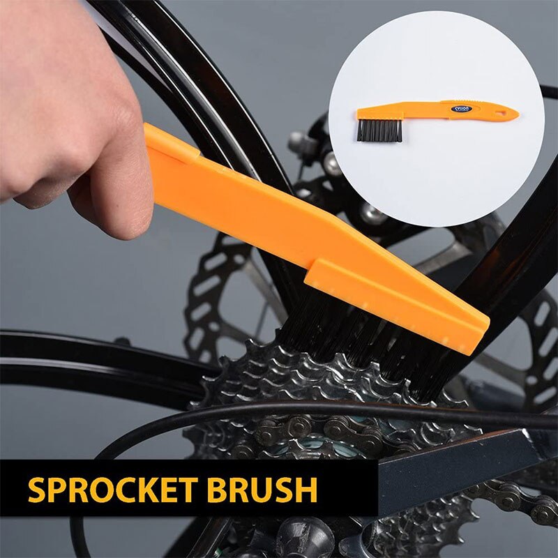 CYLION Chain Cleaner Bicycle Scrubber Brushes Mountain Bike Wash Tool Set Cycling Cleaning Kit Bike Bicycle Accessories