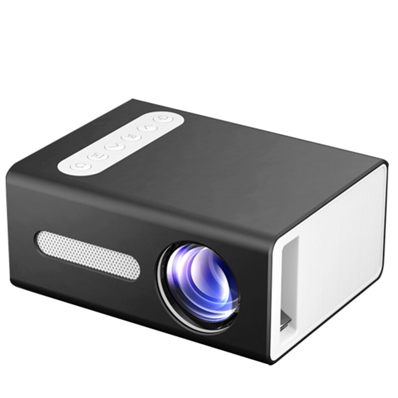 T300 110-240V Pro Led Mini Projector Ondersteunt 1080P Av Hdmi-Compatibel Usb Audio Projector Hd home Cinema Media Video Player: Black  US plug