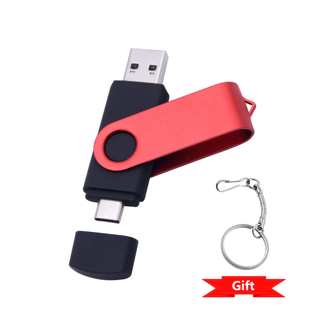 Usb flash drive 64gb 128gb type c flash drive 2 in 1 otg usb 2.0+ usb c pendrive 128gb 64gb dual type c drive photo stick: Groente / 16 gb