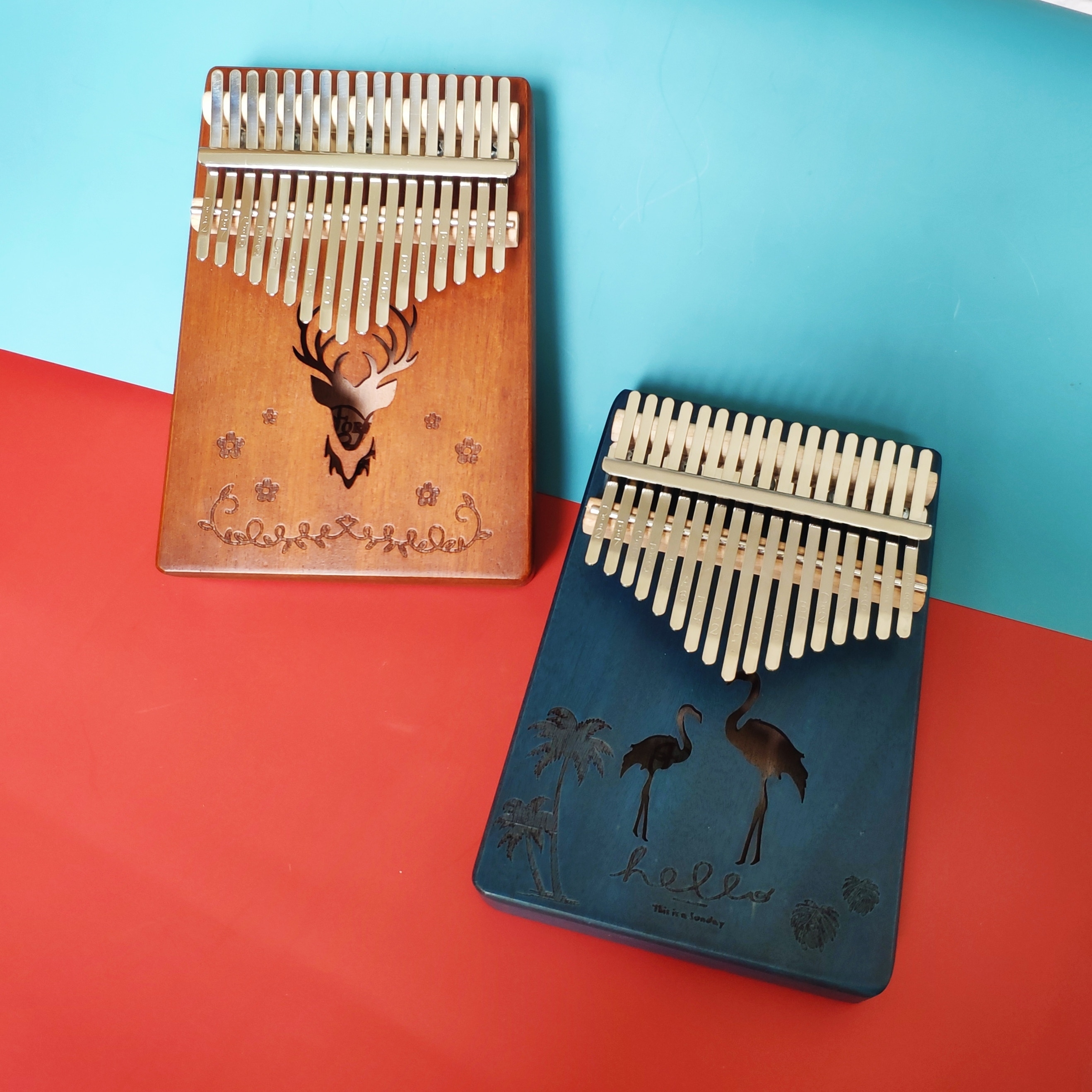 Kalimba-Piano de pulgar de 17 teclas, instrumento Musical de madera de caoba de , cuerpo de madera de Acacia, caja de música creativa