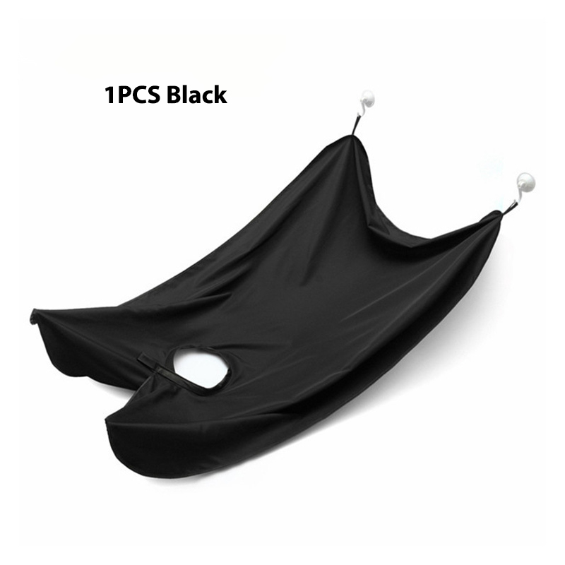 Male Beard Shaving Apron Care Clean Hair Adult Bibs Shaver Holder Waterproof Bathroom Organizer for Man: 1pcs black