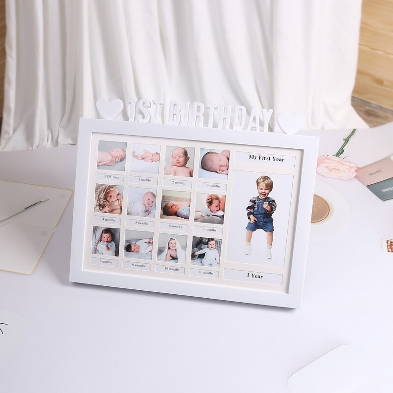 Erste Jahr Foto Moment Baby Andenken Rahmen DIY 0-12 Monat Bild Anzeige Plastik Collage Rahmen Erinnerung