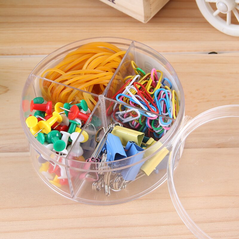 1 paquete de artículos de papelería, conjunto de Clips circulares para sujetar papel, Clips para Carpeta, banda de goma, suministros para oficina y Escuela Deli 8500