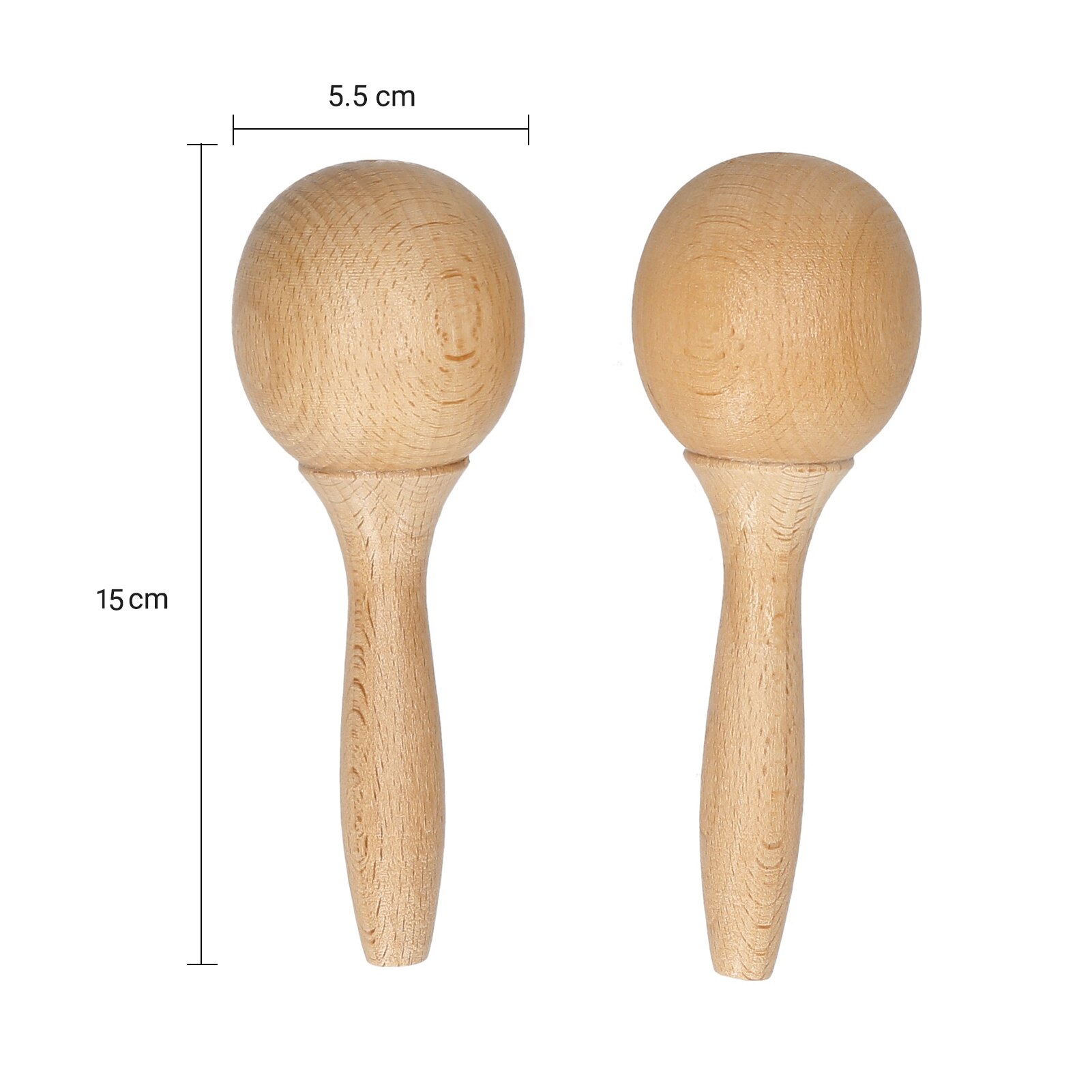 Beech Maraca Rumba Shaker Rattles Percussion Instrument Wooden Maraca Pair Percussion Maraca Musical Instrument
