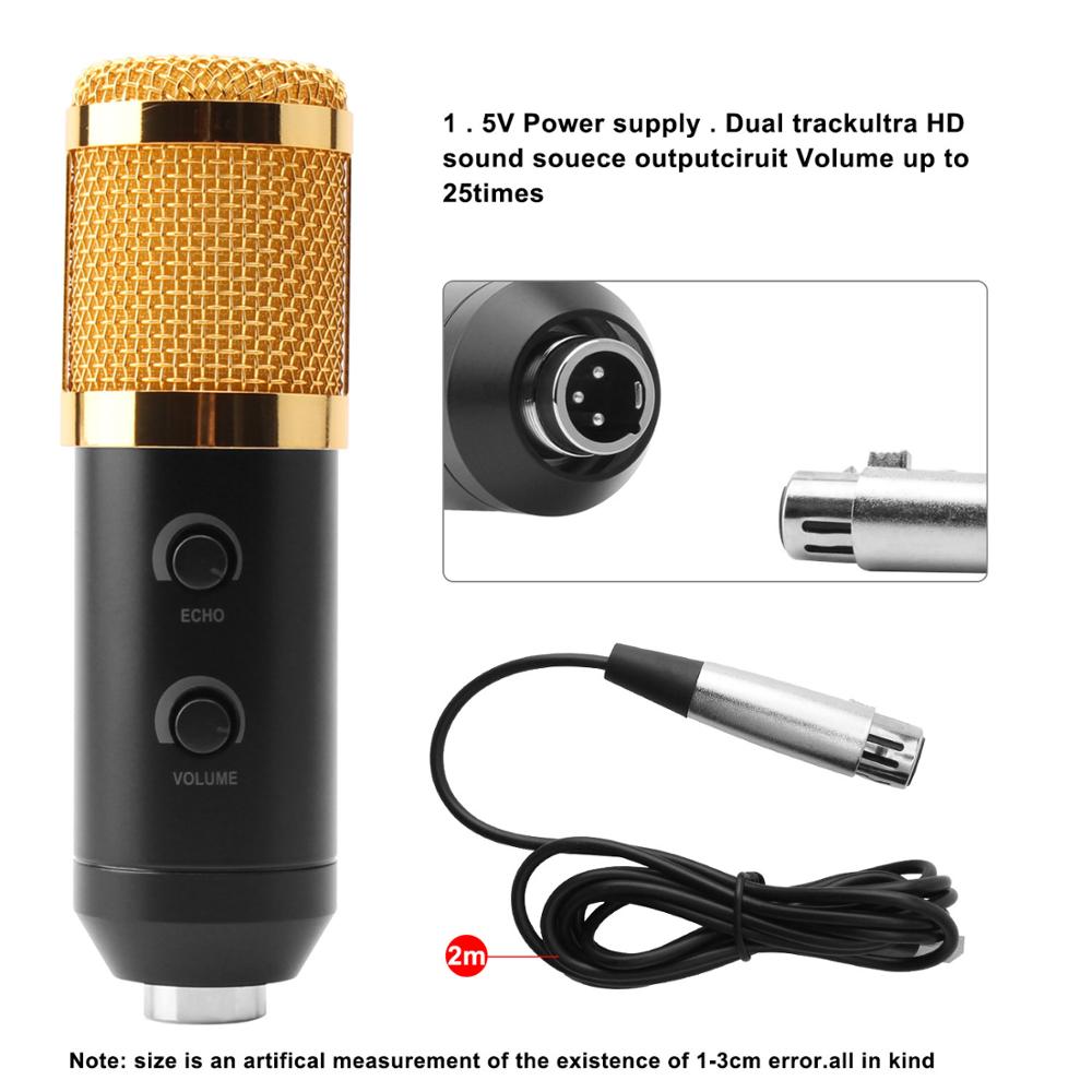 BM900 Condenser Microphone USB Wired Recording Microphone for Computer Karaoke KTV With Stand Holder