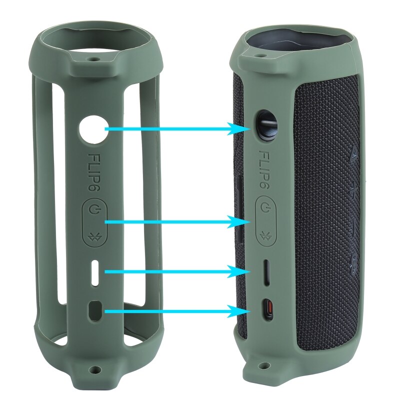 Siliconen Beschermhoes Voor Jbl Flip 6 Speaker Travel Case Klassieke Stijl Gevallen Met Schouderriem Haak