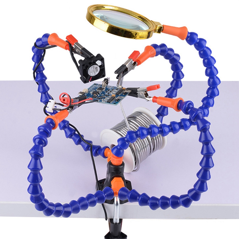 Table Clamp Soldering Helping Hand Third Hand Tool Soldering Station USB Illuminated Magnifier Welding Repair Tool