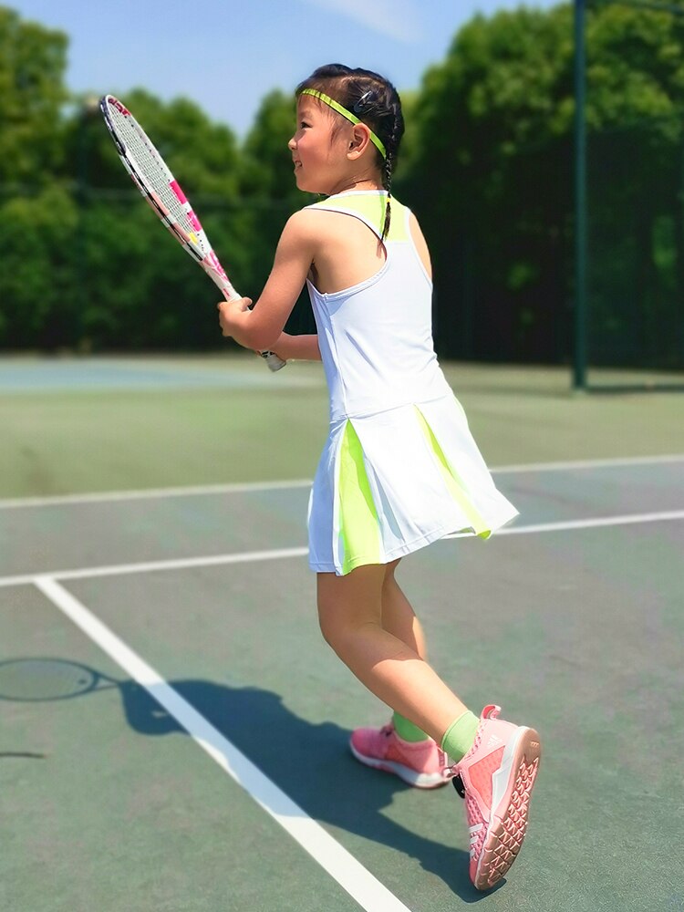 Falda deportiva de secado rápido para niñas, traje de tenis de Color contrastante, falda de bádminton, chaleco, vestido de tenis, novedad de 2022