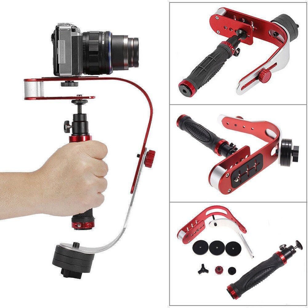 Stabilisateur de caméra numérique portable en alliage d&#39;aluminium, pour Gopro DSLR SLR Sport DV, universel rouge