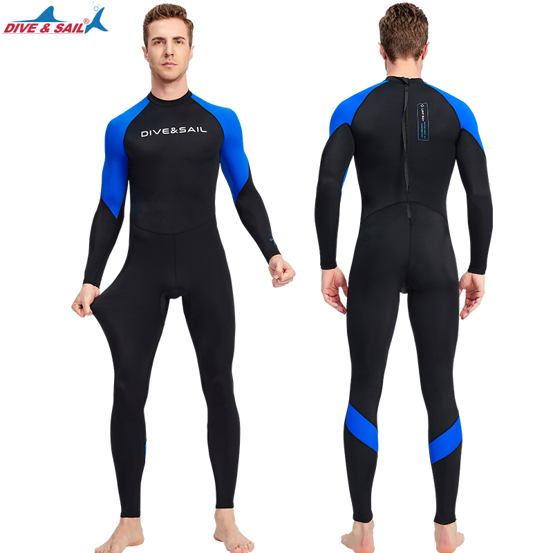 Full Body Rash Guard Dive Skin UV Swimwear Sport Skins UPF50+, Long Sleeve One Piece Front/Back Zipper Sun Suit Basic Wetsuit: D030069M-A Back Zip / 3XL