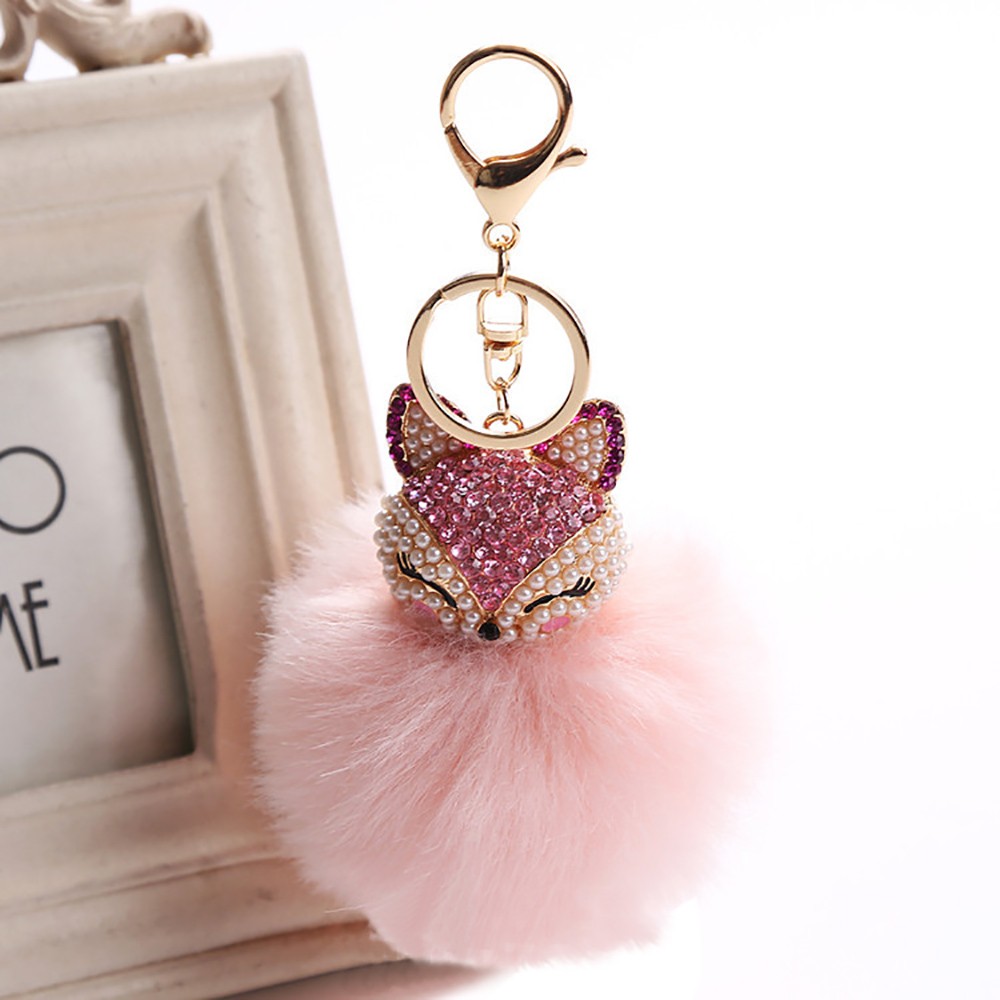 neue Kleine Fuchs Porte Clef Frauen Flauschigen Keychain Pompom Llavero Gefälschte Kaninchen Fuchs Pelz Ball Tasche Schlüssel Kette Chaveiro sleutelhange