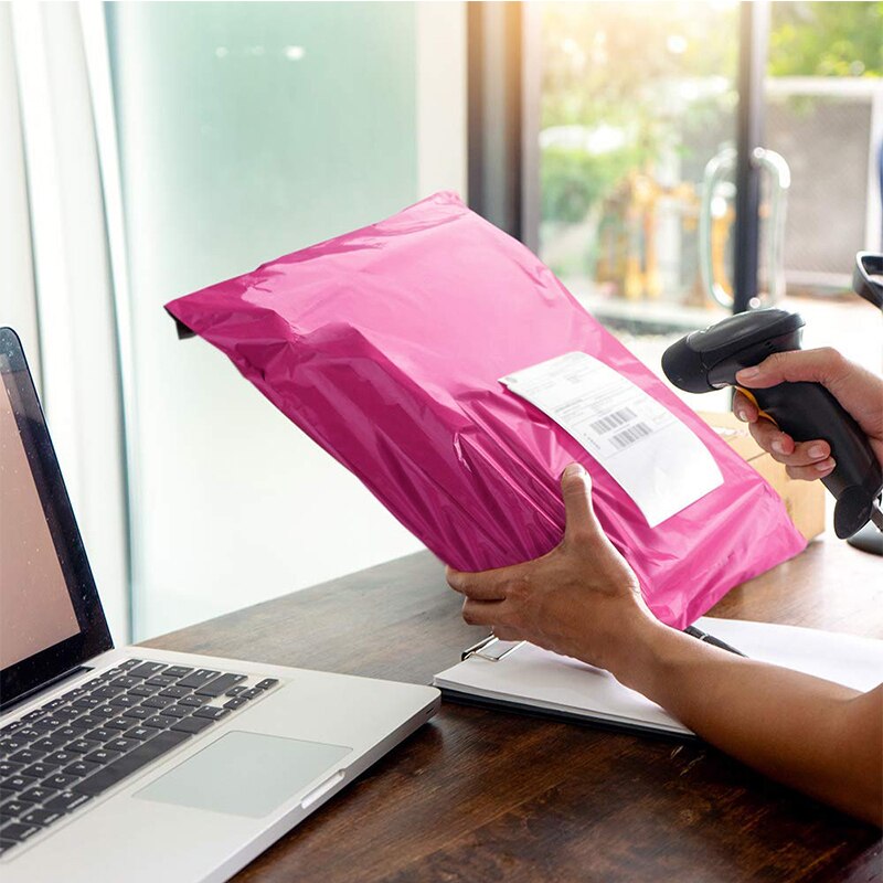 Emballage Postal en Poly-adhésif, rose 50pcs, sac Postal à colle auto-adhésive, sacs , rangement de courrier, sacs d'expédition