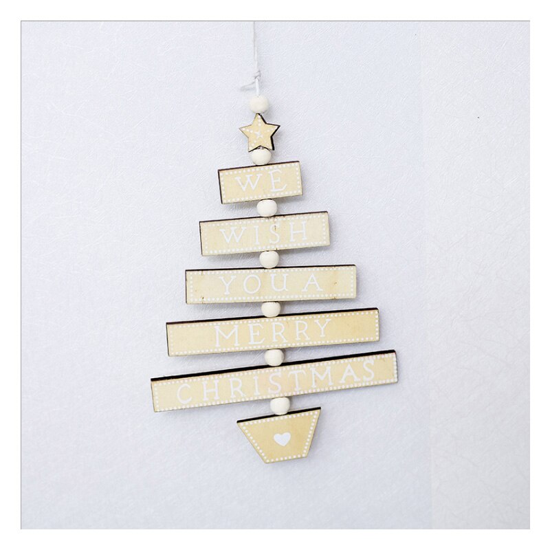 Santa Claus Year Natural Wood Christmas Door Tree Ornaments Pendant Hanging Xmas Decor Home Party Decorations: Yellow