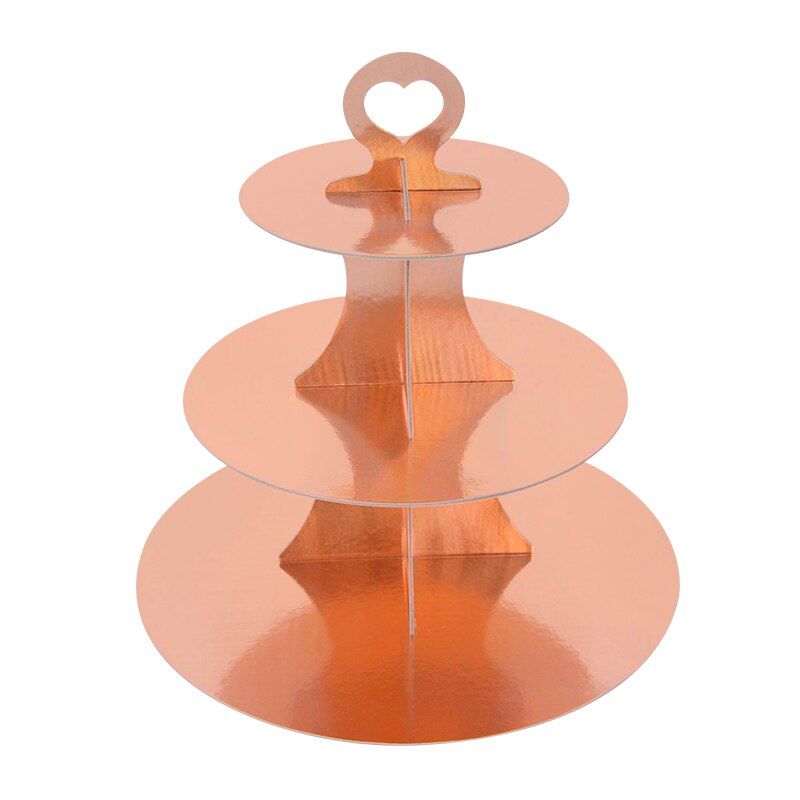 3 Tier Cake Holder Transparent Round Acrylic Cupcake Cake Stand Assemble Disassemble Birthday Tools Party Stand Decoration: rose gold cake stand