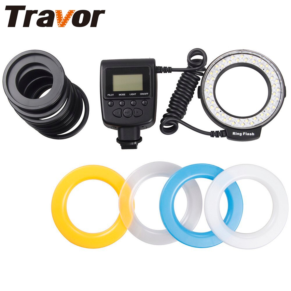 Travor Macro LED Ring Flash 48 pcs RF-550E voor Sony Oude Minolta flitsschoen Voor Sony A500 A200 A850 A77 a65 Camera