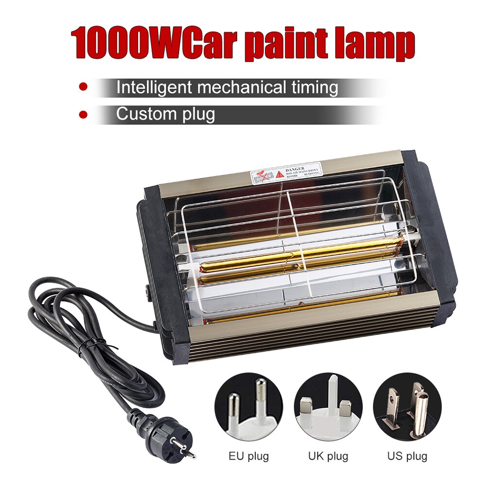1000W vernice per auto polimerizzazione lampada di essiccazione carrozzeria lampada a infrarossi lampada alogena portatile lampada a infrarossi a onde corte
