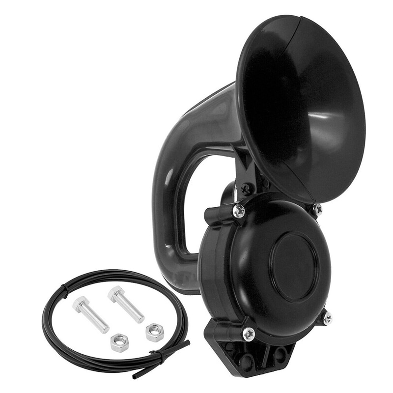 Train Air Horn Trumpet Black for Motorcycle/Bike/Truck/Car 12V/24V