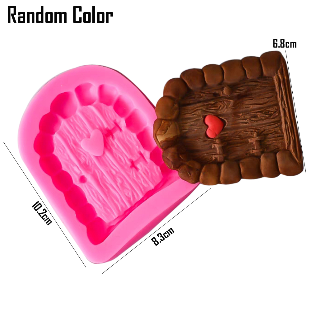 Tipi di fiaba Porta di lumaca Fungo Erba Fiore Zucchero Caramelle Torta Bordo Stampo in silicone Stampo per cioccolato Decorazione M302: Beige
