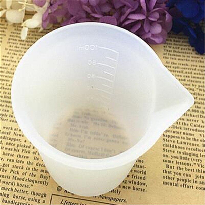 Tasse à mesurer en Silicone blanc de 100ML, moule en résine époxy, outil de fabrication à la main, échelle à cristal