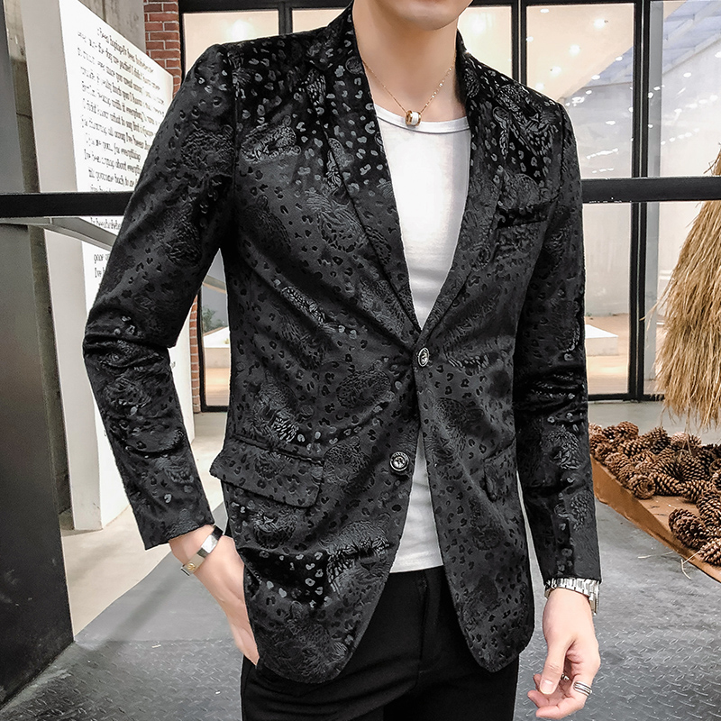 2022 Men&#39;s Casual Boutique Business Slim Fit Personality European and American Style Suit Blazers Jacket Dress Coat