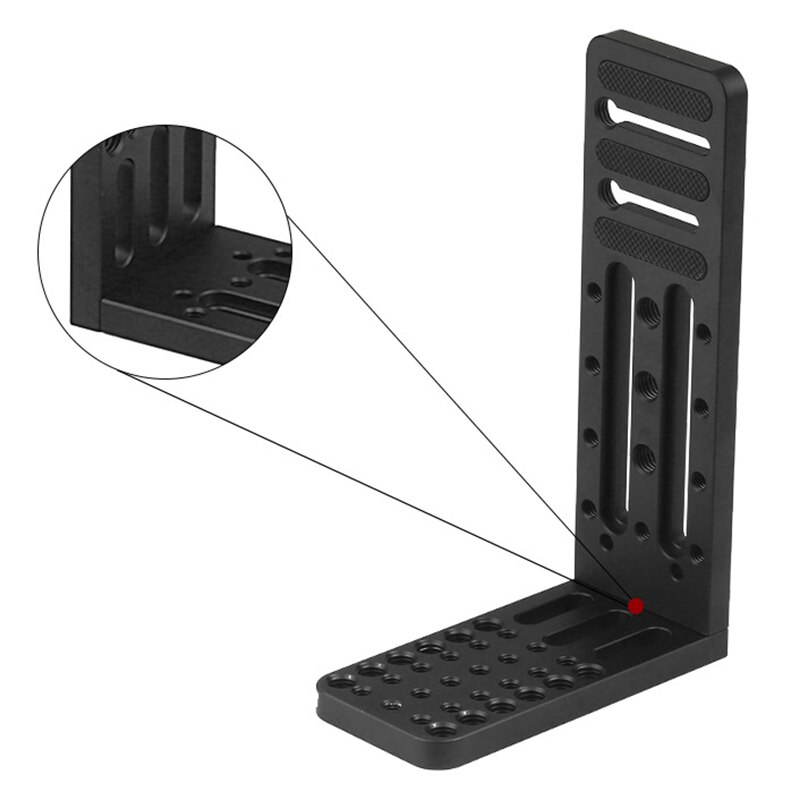 Universal- Mini Einzelne Vertikale Klöppel Schnell Montieren L Platte Reines Schwarz Volles Aluminium Kamera Griff Rechts Winkel Platte