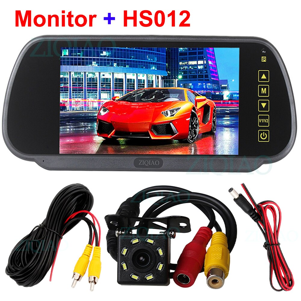 ZIQIAO 7 pouces TFT LCD kit de voiture miroir surveille moniteur de vue arrière de voiture: P07-HS012