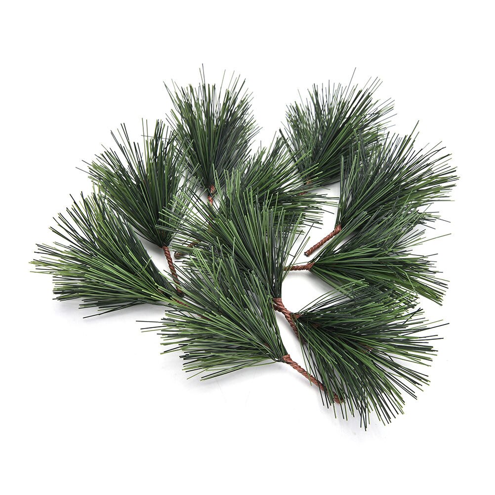 10 stk / parti xmas træ dekor nål kunstige fyr nåle blandede grene jul ornament forsyninger: Default Title
