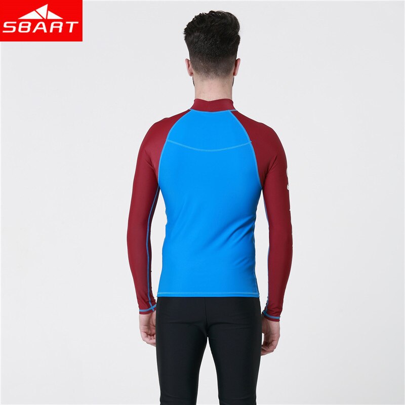 SBART Long Sleeve Rashguards Swim Shirts Men Summer Anti UV Quick Dry Surf Rash Guards Shirt UPF 50+ Scuba Diving Suits T-Shirts