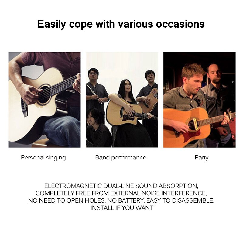 Flanger Akoestische Folk Hout Guitar Sound Hole Pickup Magnetische Guitarra Pickups Voor 39 "/40"/41 "/42" Gitaar Accessoires FP-02