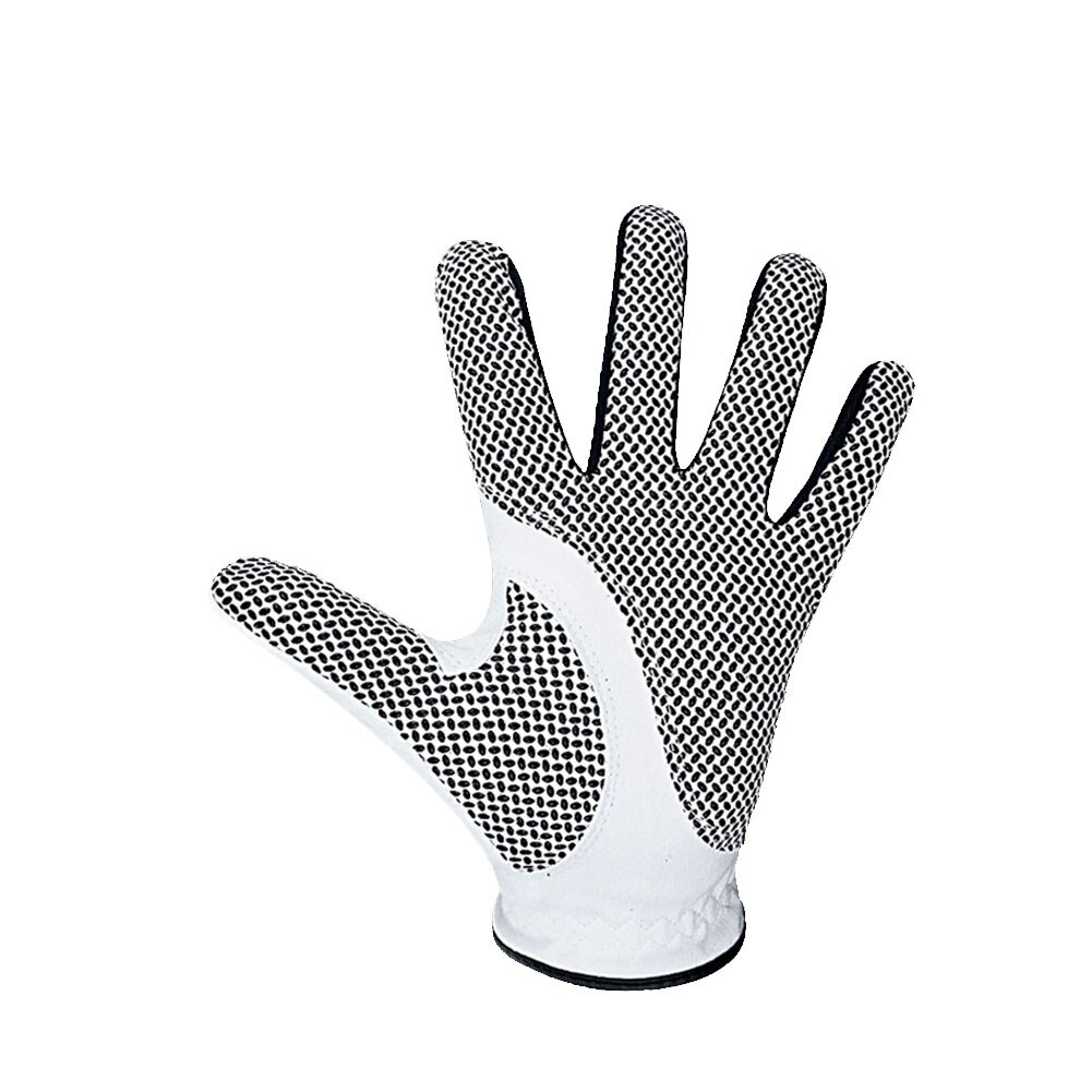 25 Yards Men Golf Gloves for Right Hand White Black Microfiber Non Slip Breathable Sport Gloves Golf Training Aids Accessories: White left / 26