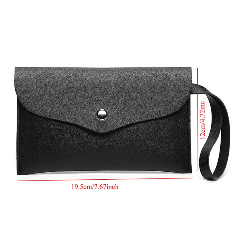Women Simple Zipper Leather Slim Wallet Female Purse Clutch Thin Wristlet Phone Coin Credit Card Holder Dollar