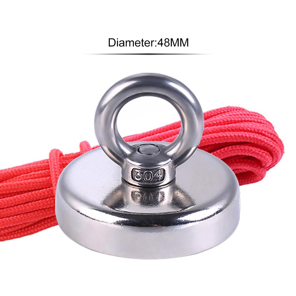 Aimant néodyme aimant de pêche Super fort avec trou fraisé et boulon à œil 20M Force de traction de corde 110 Kg rapide: D48