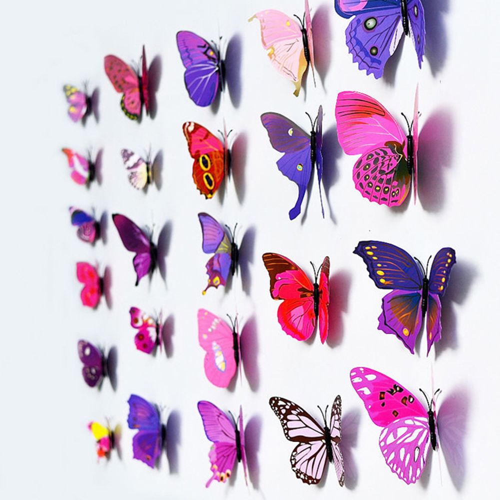 3d driedimensionale muurstickers vlinder muurstickers maat 12 pak bruiloft gordijn etalage stickers huisdecoratie