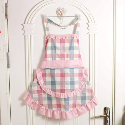 Korean style ruffle lace aprons for women baking mats apron kitchen helper cooking gloves princess pocket not waterproof: 004