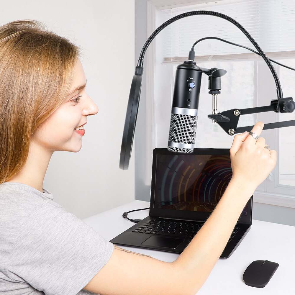 bm 800 Condenser Microphone 3.5mm Headphones jack USB bm800 Microphone for Computer Karaoke Studio Recording mic With Stand